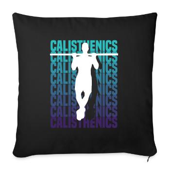 Calisthenics Training Fitness Workout - Sofa pillow with filling 45cm x 45cm - black - Front