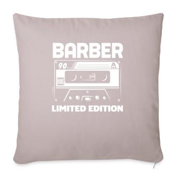 Barber Herren Friseur Frisör - Sofakissen mit Füllung 45 x 45 cm - helles Taupe - Vorne