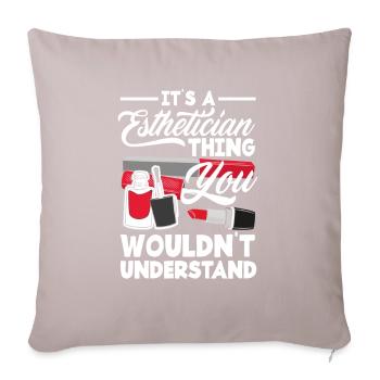 Soins de la peau Esthéticienne Cosmétiques - Coussin et housse de 45 x 45 cm - taupe clair - Devant