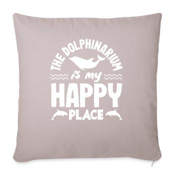 The dolphinarium is my place of happiness - Sofa pillow with filling 45cm x 45cm - light taupe - Front