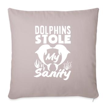 Dolphins stole my reason - Sofa pillow with filling 45cm x 45cm - light taupe - Front