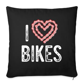 I love bikes / Fahrrad Sport Design - Sofa pillow with filling 45cm x 45cm - black - Front