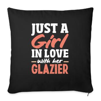 Glaser Geschenk - Sofakissen mit Füllung 45 x 45 cm - Schwarz - Vorne