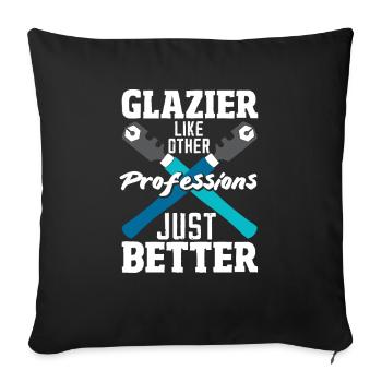 Glaser Geschenk - Sofakissen mit Füllung 45 x 45 cm - Schwarz - Vorne