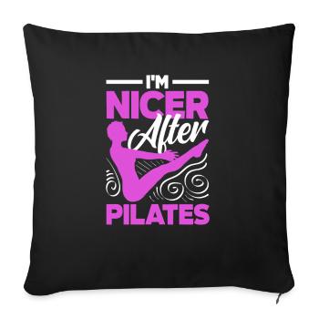 Je suis plus bien après l’exercice de Pilates - Coussin et housse de 45 x 45 cm - noir - Devant
