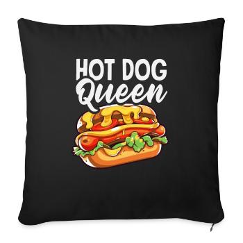 Hot Dog Queen Enthousiasme épicé - Coussin et housse de 45 x 45 cm - noir - Devant