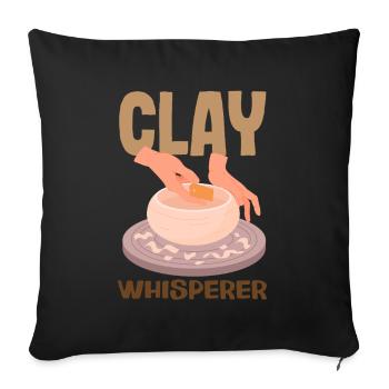 Lustiges Töpfer Töpfern Geschenk Geschenkidee - Sofakissen mit Füllung 45 x 45 cm - Schwarz - Vorne