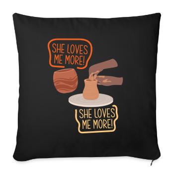 Lustiges Töpfer Töpfern Geschenk Geschenkidee - Sofakissen mit Füllung 45 x 45 cm - Schwarz - Vorne