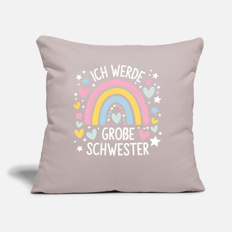 Ich Werde Große Schwester Regenbogen Boho Sofakissen mit Füllung 45 x 45 cm