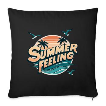 Summer feeling - Sofa pillow with filling 45cm x 45cm - black - Front
