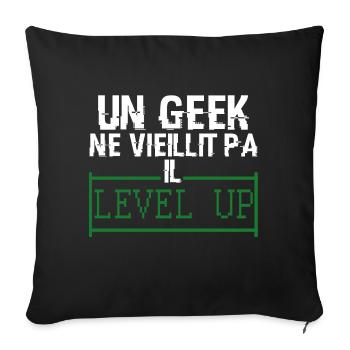 t shirt Geek - Coussin et housse de 45 x 45 cm - noir - Devant