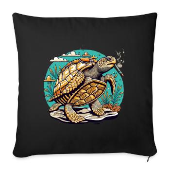 Turtle with Joint - Sofa pillow with filling 45cm x 45cm - black - Front