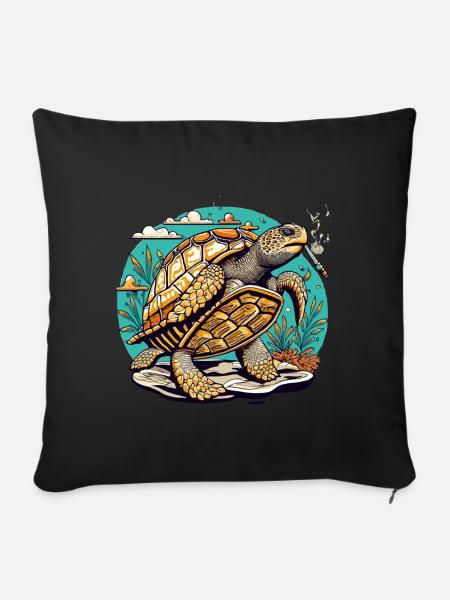Turtle with Joint - Sofakissen mit Füllung 45 x 45 cm - Schwarz