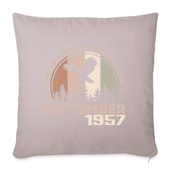 Incomparable depuis septembre 1957 67 Anniversaire - Coussin et housse de 45 x 45 cm - taupe clair - Devant