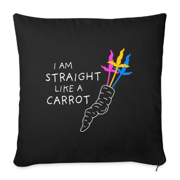 pan pride - straight like a carrot - white - Sofa pillow with filling 45cm x 45cm - black - Front