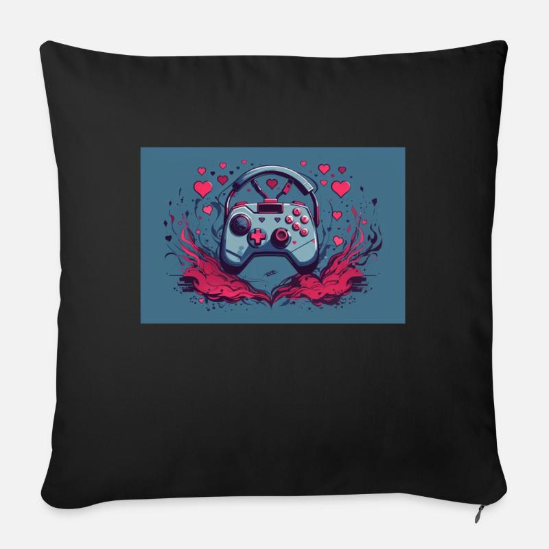 einen Gaming-Controller - Sofakissen mit Füllung 45 x 45 cm - Schwarz