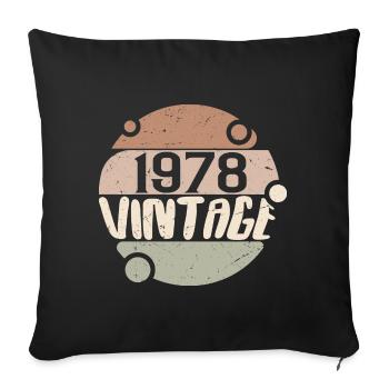 Vintage 1978 Cadeaux rétro 1978 millésime 1978 - Coussin et housse de 45 x 45 cm - noir - Devant
