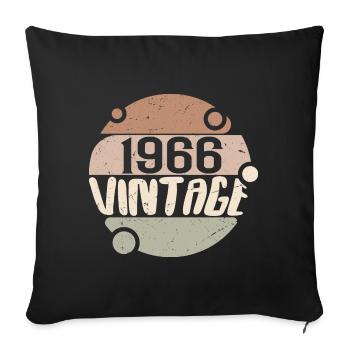 Vintage 1966 Cadeaux rétro 1966 millésime 1966 - Coussin et housse de 45 x 45 cm - noir - Devant