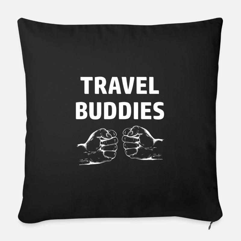 Travel Buddies Beste Freunde Ehepaar Partnerlook - Sofakissen mit Füllung 45 x 45 cm - Schwarz