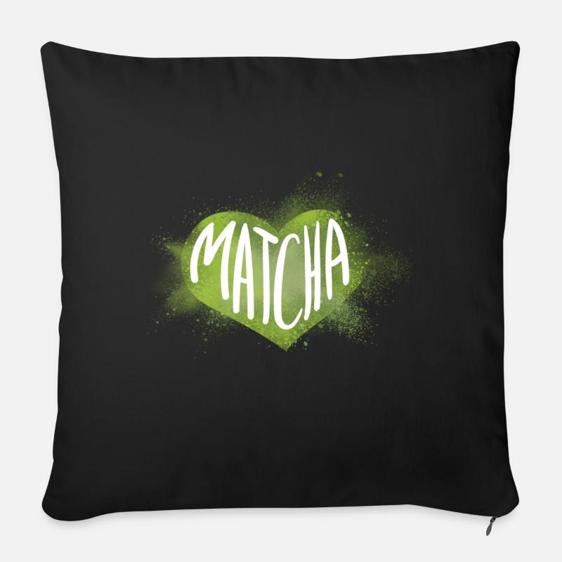 Matcha Tee Pulver Matcha Tee Pulver - Sofakissen mit Füllung 45 x 45 cm - Schwarz