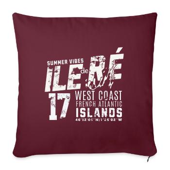 Ile de Ré West coast Atlantic - Sofa pillow with filling 45cm x 45cm - burgundy - Front