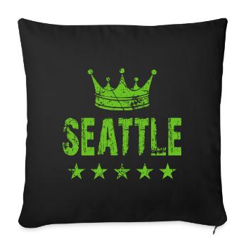 Seattle Crown Stars - Sofa pillow with filling 45cm x 45cm - black - Front