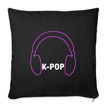 K-Pop Merch for Kpop Fans - Sofa pillow with filling 45cm x 45cm - black - Front