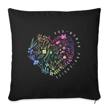 Les droits des femmes pro-choix Fleurs autonomisées par les femmes - Coussin et housse de 45 x 45 cm - noir - Devant