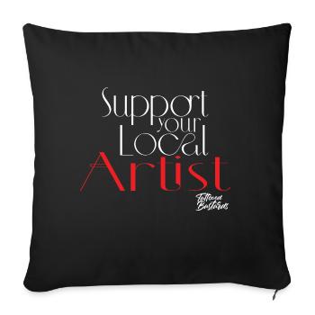 tatouage garder calme et se faire tatouer - Coussin et housse de 45 x 45 cm - noir - Devant