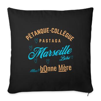 Marseille Fun Tee - Coussin et housse de 45 x 45 cm - noir - Devant