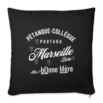 Marseille Fun B - Coussin et housse de 45 x 45 cm - noir - Devant