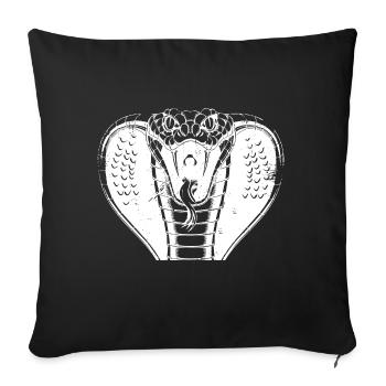 Cobra Serpents rétro vintage black design graphique - Coussin et housse de 45 x 45 cm - noir - Devant