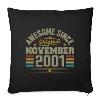 November 2001 Birthday Gift | November 2001 - Sofa pillow with filling 45cm x 45cm - black - Front