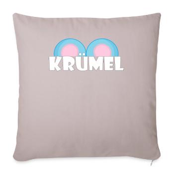 Kosename Krümel Geschenkidee - Sofakissen mit Füllung 45 x 45 cm - helles Taupe - Vorne