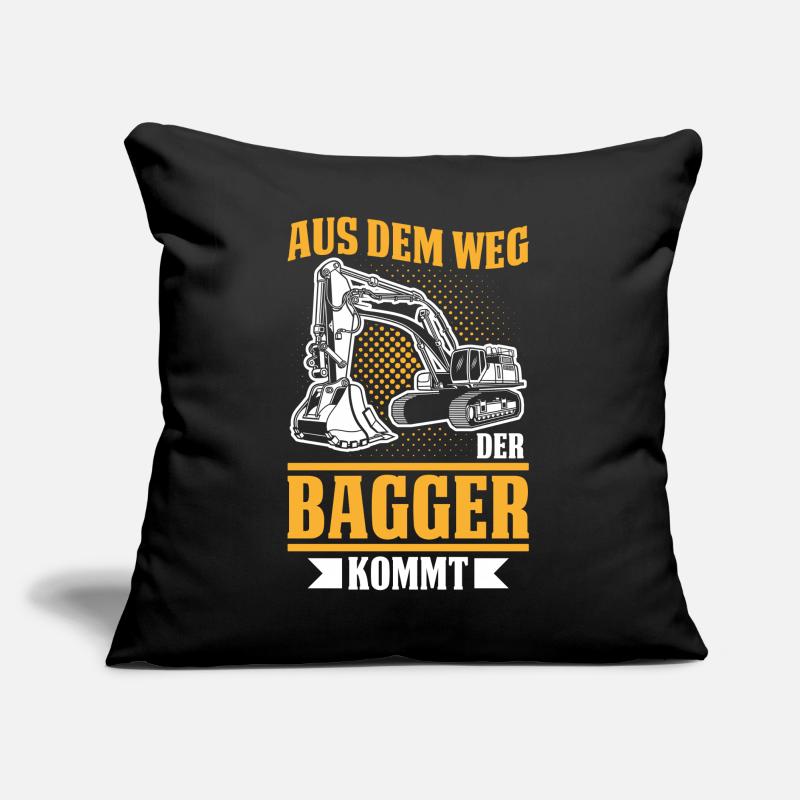 Der Bagger kommt Baggerfahrer Baustelle Sofakissen mit Füllung 45 x 45 cm
