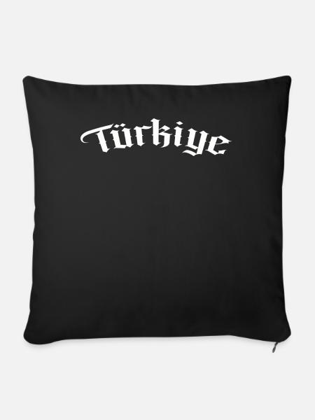 Türkiye Turkey - Sofa pillow with filling 45cm x 45cm - black