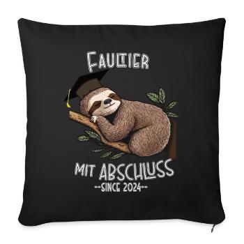 Schulabschluss 2024 - Sofakissen mit Füllung 45 x 45 cm - Schwarz - Vorne