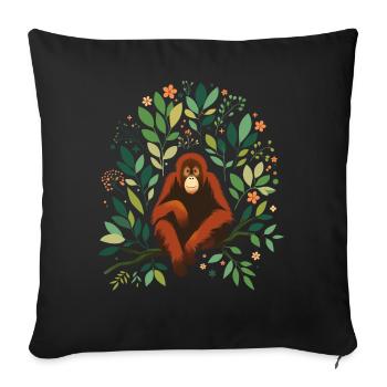 Orangutan - Sofa pillow with filling 45cm x 45cm - black - Front
