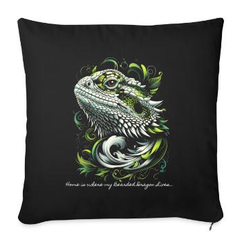 Home is where my Bearded Dragon lives... - Sofa pillow with filling 45cm x 45cm - black - Front