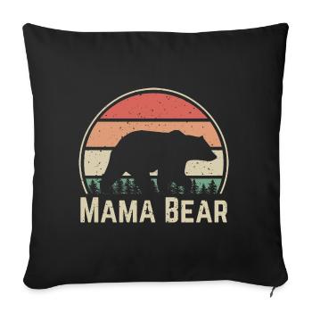 Mama Bear Vintage Starke Mami Beste Mutter Bär - Sofakissen mit Füllung 45 x 45 cm - Schwarz - Vorne