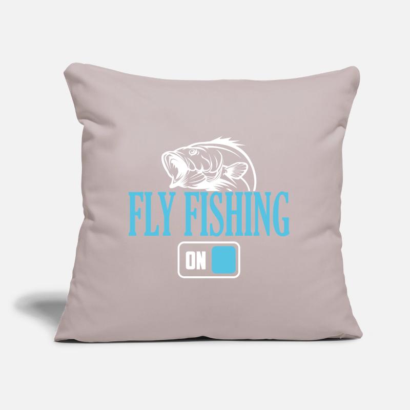 Mode de pêche à la mouche pêcheur activé Coussin et housse de 45 x 45 cm