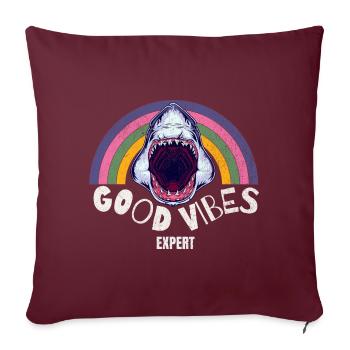Requin expert en bonnes ondes - Coussin et housse de 45 x 45 cm - bordeaux - Devant