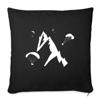 Gleitschirmfliegen - Sofakissen mit Füllung 45 x 45 cm - Schwarz - Vorne