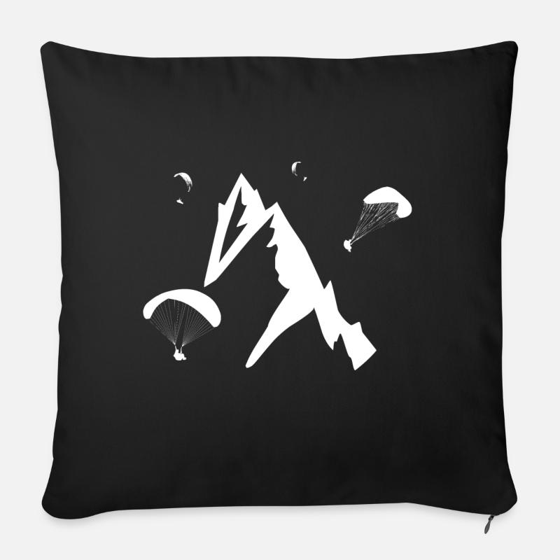 Paragliding - Sofa pillow with filling 45cm x 45cm - black