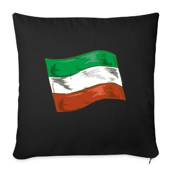 Italie Drapeau Vintage Drapeau Italien Occasion Look - Coussin et housse de 45 x 45 cm - noir - Devant