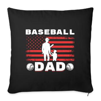 Amerikanischer Baseball Vater Sohn - Sofakissen mit Füllung 45 x 45 cm - Schwarz - Vorne