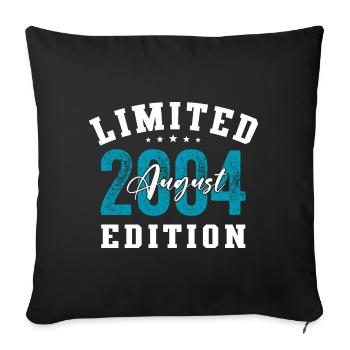 20th Birthday Original August 2004 Year 2004 - Sofa pillow with filling 45cm x 45cm - black - Front