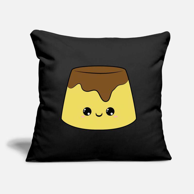 cute smiling pudding dessert, pudding doux Coussin et housse de 45 x 45 cm