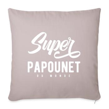 idée cadeau super papa du monde - Coussin et housse de 45 x 45 cm - taupe clair - Devant