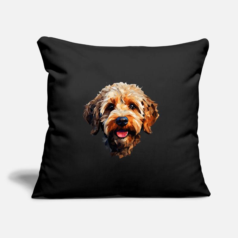 Chien mignon dans le style polygonal Coussin et housse de 45 x 45 cm